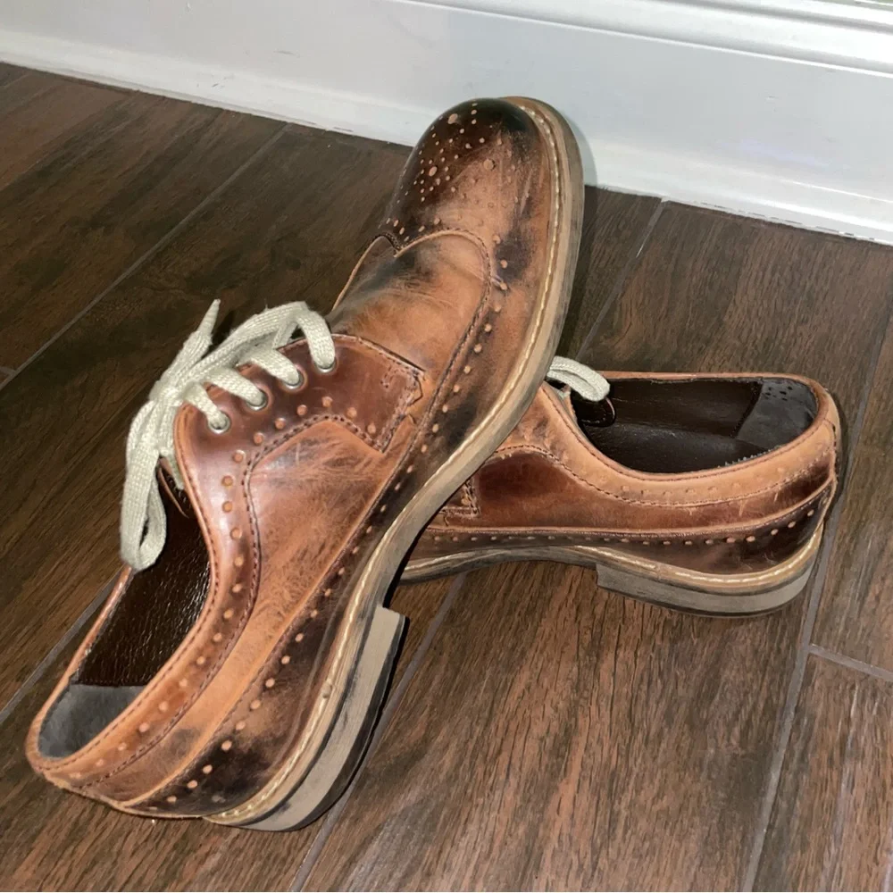 BEDSTU Beacon Tawny Zone  Leather Distressed Wingtip Lace Up Oxford Derb…